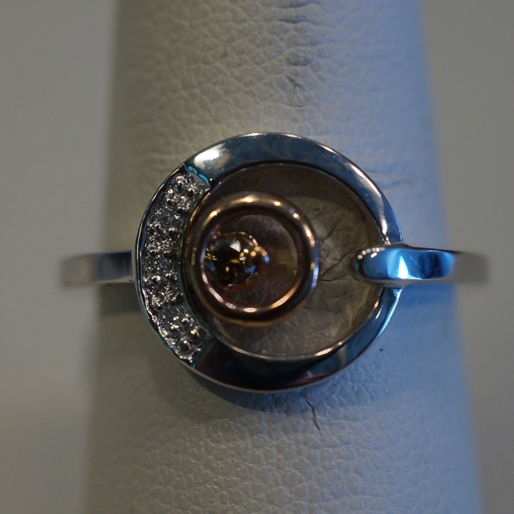 10KTT genuine Chocolate & White Diamond Ring - Picture 2 of 4